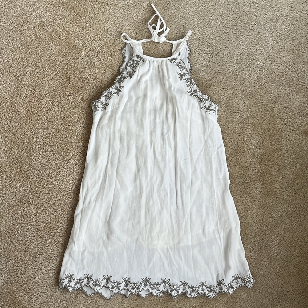 Like New Lulus Lush Boutique White Grey Shift Halter Mini Dress in Size XS